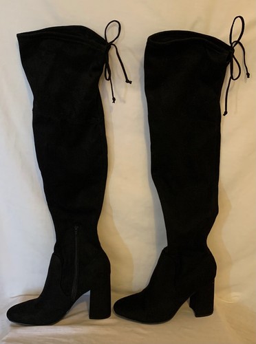 black thigh high boots size 9