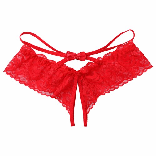 Herren Floral Lace T-Back Slips Transparent Hollow Out Low Rise Tanga Unterhose - Picture 74 of 93