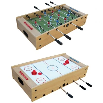GARLANDO Mini Kicker Airhockey Big Fun 2in1 Kickertisch Tisch Fußball Spiel Tischfussball