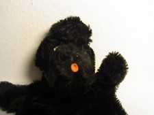 Vintage German Stuffed Animal Steiff Hand Puppet Black Dog BP