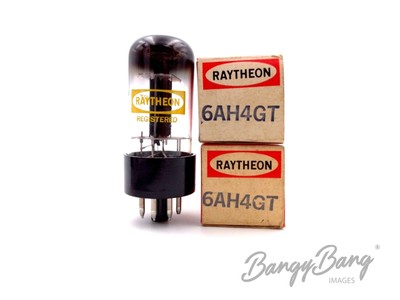 2 Vintage Raytheon 6AH4GT Vertical Deflection TV Receiver Triode Valve- BangyBan