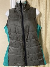 Women's Oakley Swank Puffer Vest With Hideaway Hood Gray Teal Medium Med M