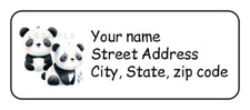 30 Panda personalized return address labels stickers tags