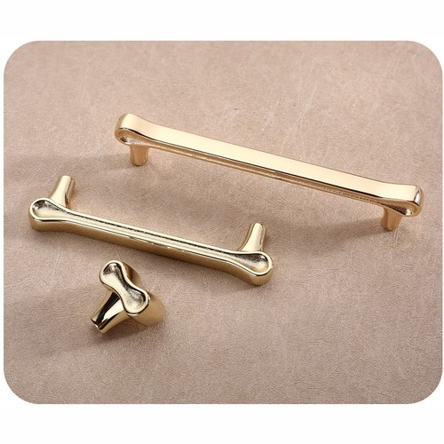 Bright Gold Kitchen Cabinet Handle Drawer Pulls Cupboard Door Knobs Zinc Alloy - Picture 8 of 15
