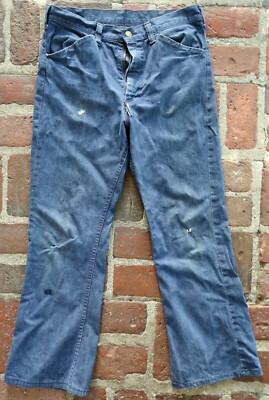 Vintage 1970s LEE Bootcut WORK JEANS 32 x 28 - Indigo Blue