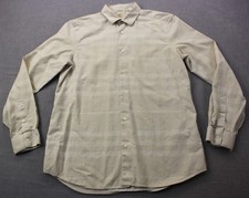 Burberry London Thornaby Mens Beige Plaid Checker LS Tailored Sport Shirt L 290