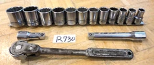 INDESTRO SELECT TOOLS 15 PIECE 1/2 DRIVE SAE. GENERAL SERVICE SOCKET SET
