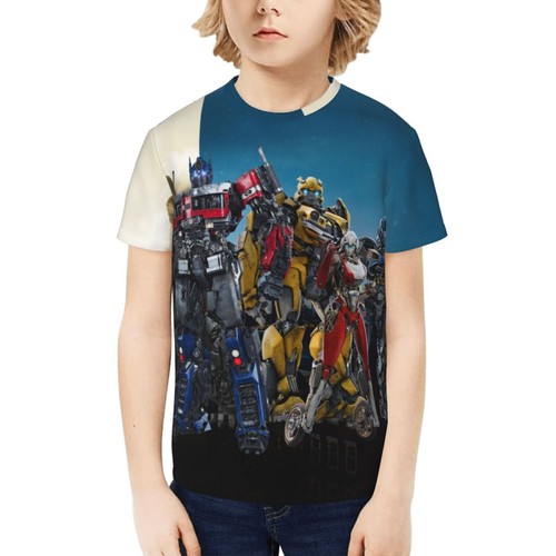 Transformers Rise of the Beasts Movie Kids T-Shirt Novelty Short Sleeve Tee Tops - Picture 9 of 34