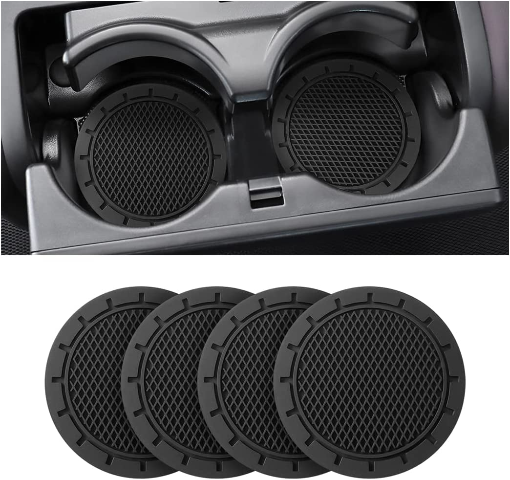 Car Cup Holder Coaster, 4 Pack 2.75 Inch Diameter Non-Slip Universal Insert Coas