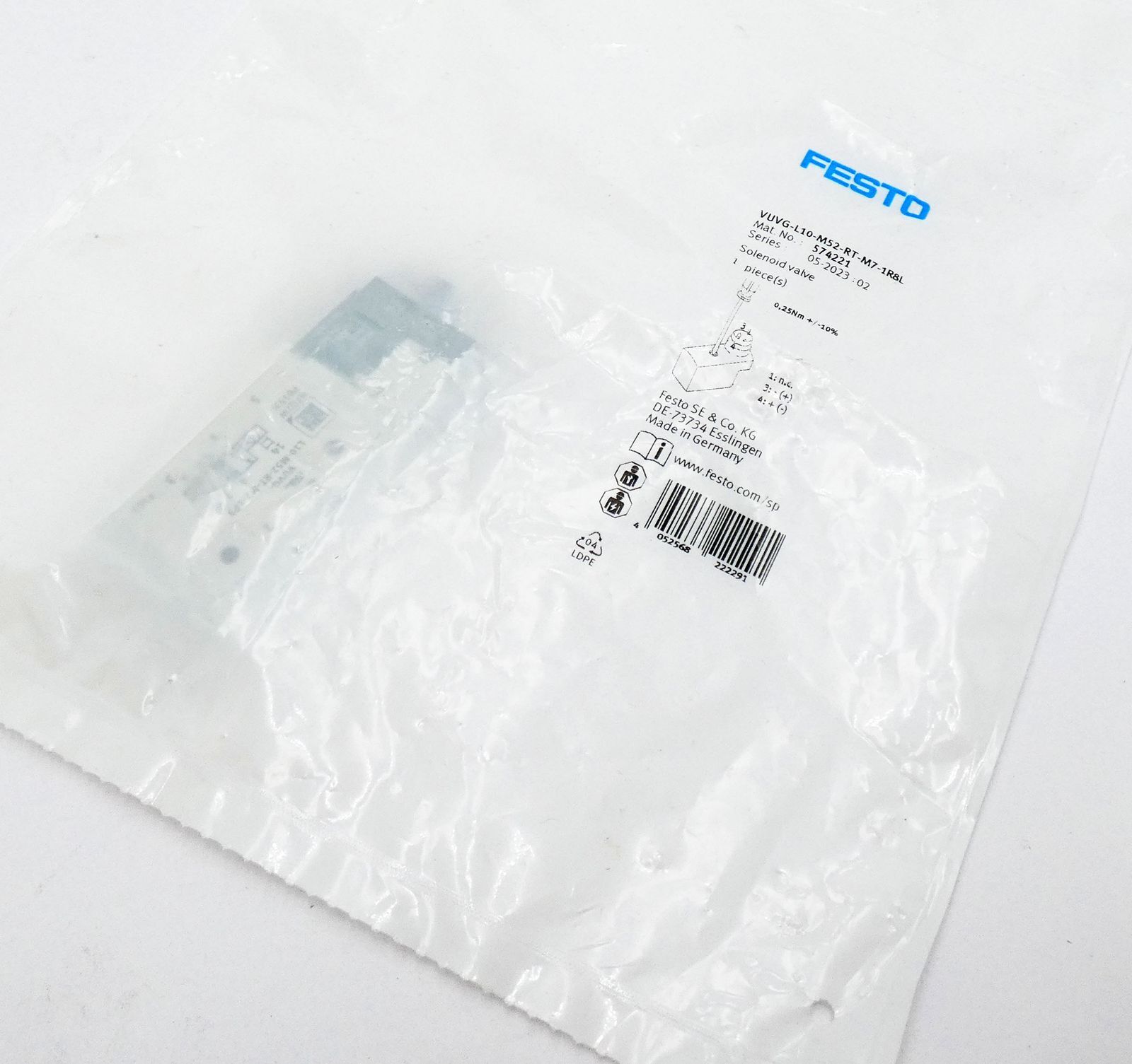 Festo VUVG-L10-M52-RT-M7-1R8L 574221 Magnetventil -unused/OVP-