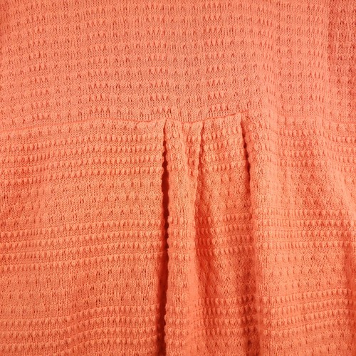 Cato Woman Cardigan Sweater L Orange Large Buttons with Snaps Pleated EUC - Picture 6 of 8