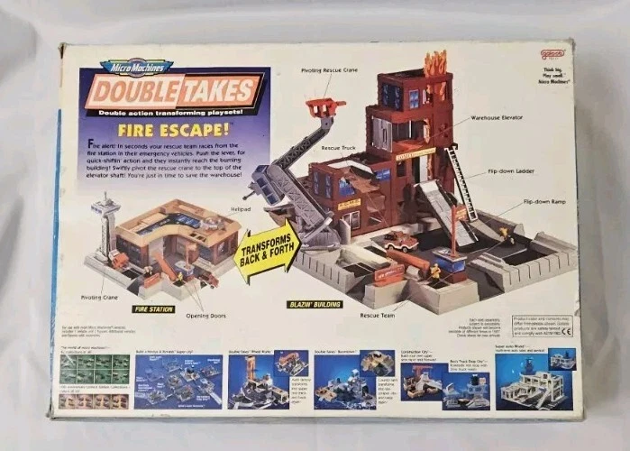 Vintage 1996 Galoob Micro Machines Double Takes Fire Escape 2 In 1 Playset New - Image 2 of 4