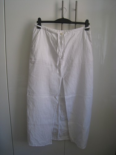Damen Maxi Rock Leinen weiß Gr. 46 - Bild 5 von 5