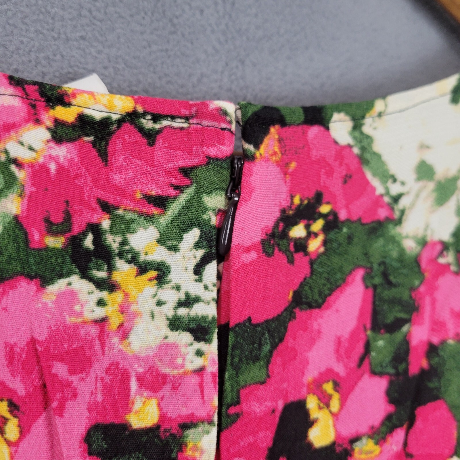 H&M Midi Dress Womens XL Multicolor Floral Square Neck Puff Sleeves Smocked Hems thumbnail 11