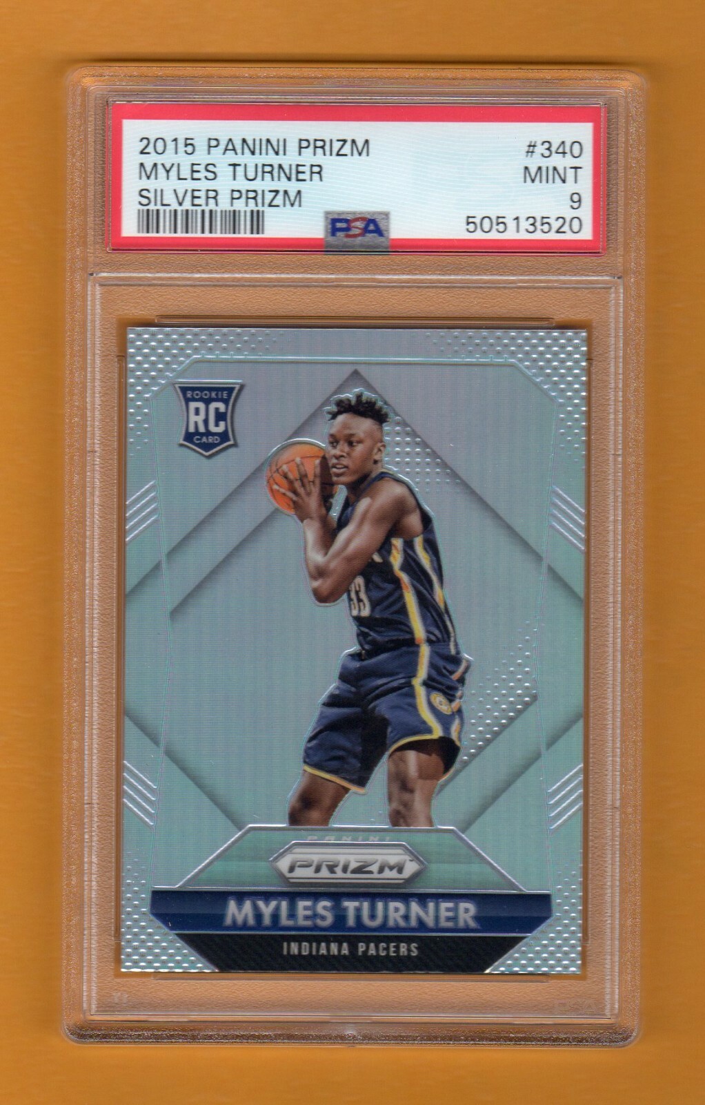 MYLES TURNER 2015-16 PANINI PRIZM SILVER ROOKIE RC SP FRESH PSA 9 MINT PACERS