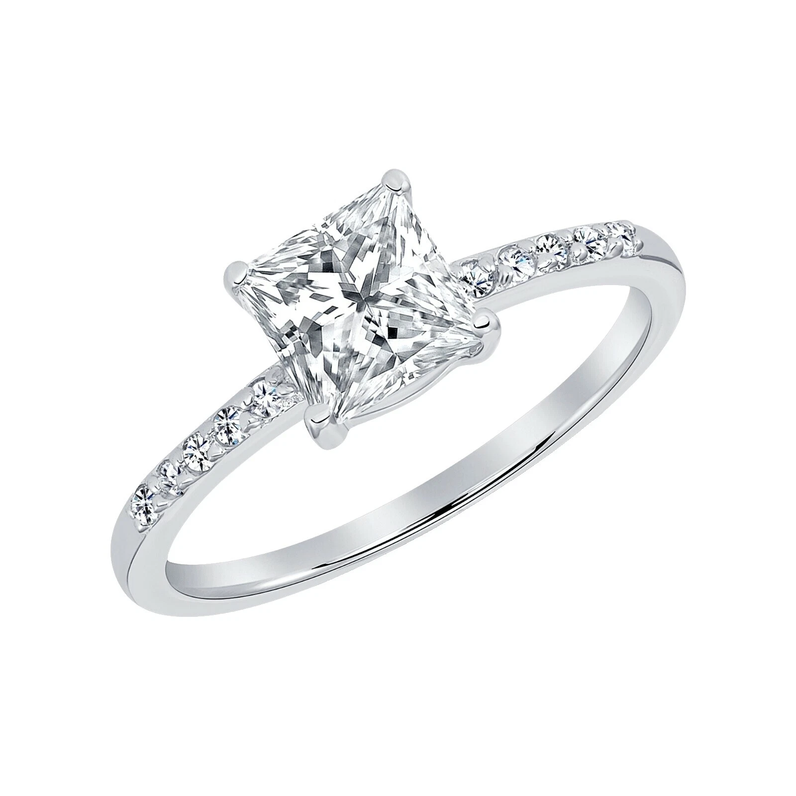 Cubic Zirconia Rhodium Plated Fashion Rings