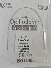 20 Arch wires Niti Super Elastic Ovoid Round .020" Upper and Lower 1 pcs per bag