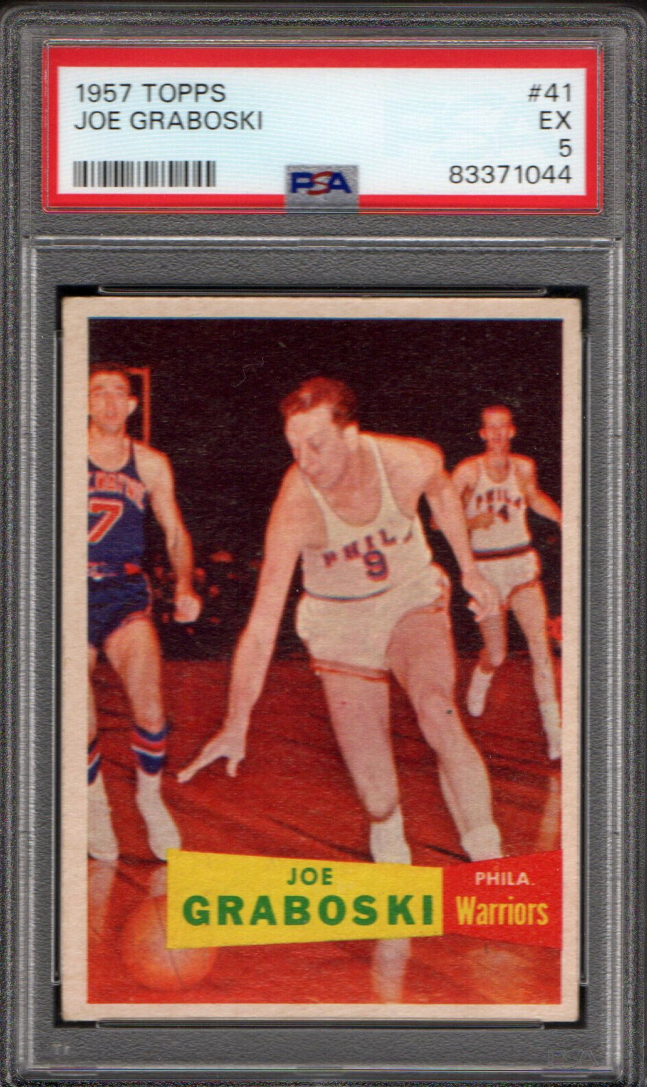 1957 TOPPS #41 JOE GRABOSKI ROOKIE SP PHILA WARRIORS 044 - PSA EX 5 - CENTERED