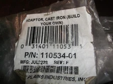 GREAT PLAINS INDUSTRIES GPI CAST IRON OIL FILTER ADAPTER, 1 INCH NPT