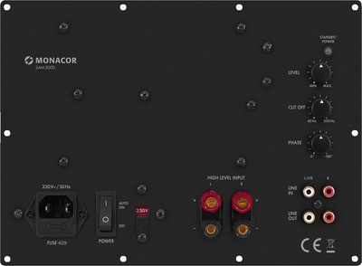 MONACOR SAM-300D Class-D-Subwoofer-Aktiv-Modul, 300 W an 4 O