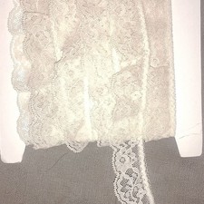 13 Yds Ivory Scalloped Lace Material, Wedding Dress, Drapery, 1.25 Inches Wide