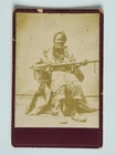 Photo Cabinet 1880 Tunisia Musician Gumbri Stambali Africa Albumin Print