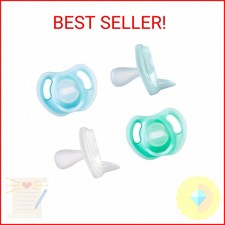 Tommee Tippee Ultra-Light Silicone Pacifier, 0-6 Months, Symmetrical One-Piece D