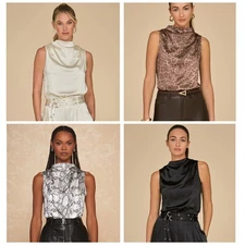 Mara Silk Top Black/Pearl/Serpent/Leopard THE NOLI SHOP