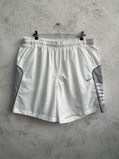 Vintage Nike Nylon Big Swoosh Logo Drill Y2K Shorts White