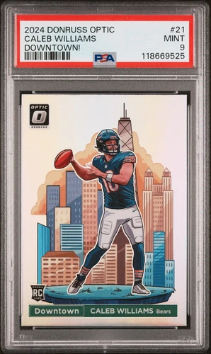 2024 PANINI DONRUSS OPTIC DOWNTOWN! #21 CALEB WILLIAMS ROOKIE RC PSA 9