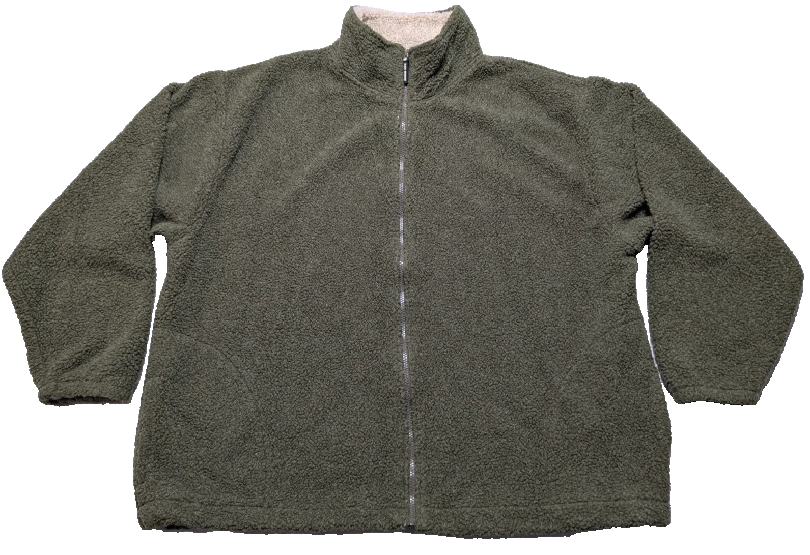 Black Mountain Fleece Full Zip Mock Neck Green Jacket - Men XL Made In USA