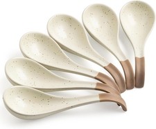 6 Pieces Asian Soup Spoons Japanese Kitchen Soup Spoon Set Dinner Tablespoons W/