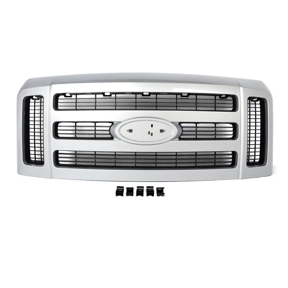Front Grille Assembly For 2008-2010 Ford F-250 F-350 F-450 Super Duty Chrome - Imagem 2 de 4