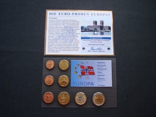 TOP Norwegen Euro Proben Kursmünzensatz im Blister Zertifikat! KMS! € Probe!