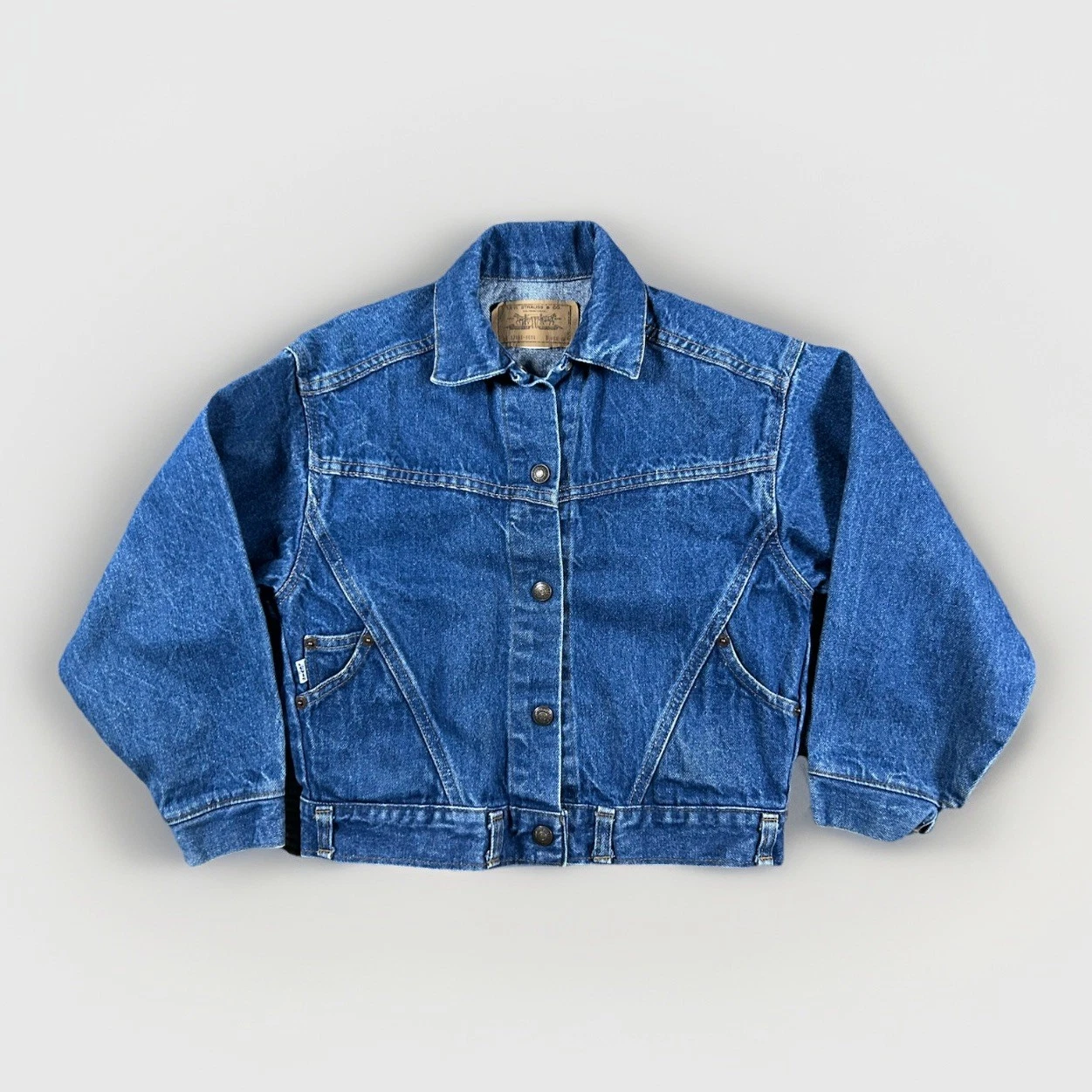 RARE Vintage Kids Levi's Retro Denim Bomber Jacket Western 97461-9614 6 Medium