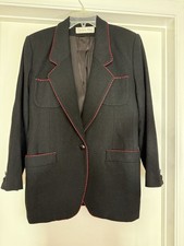 Christian Dior 12 Black Red Accents Wool Blazer Has Issues