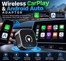 Wireless CarPlay Android Auto Adapter, Plug Play Bluetooth WiFi OTA Upgrade