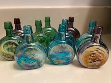 Lot of 10 wheaton carnival glass bottles of  US presidents (more info below)