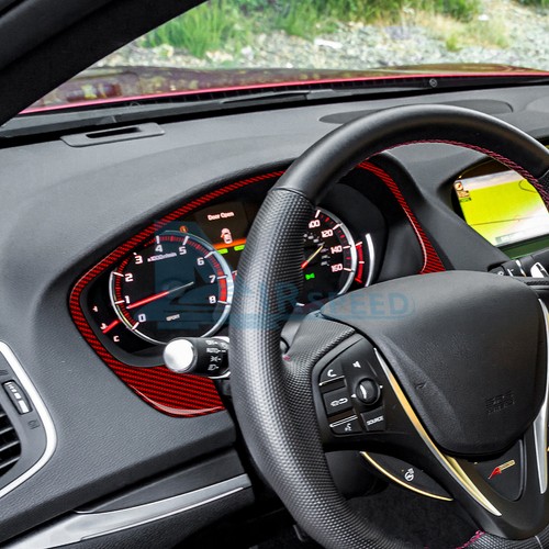 Cubierta del panel del marco del velocímetro pegatina fibra de carbono roja para Acura ILX 2015-2020 - Imagen 3 de 9