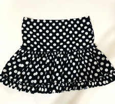 Girls Skirt Black/White Polka Dot Stretchy Tiered Size L 12 