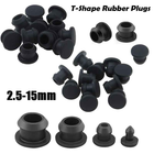 Black Silicone Rubber T Type Plug End Caps Tube Insert Bung UK