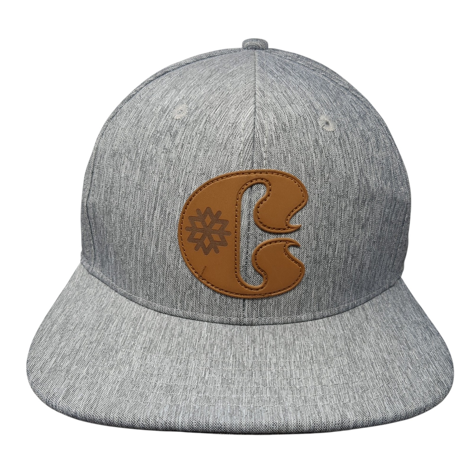 Logo Leather Patch Staff Strapback Hat Gray One S… - image 1