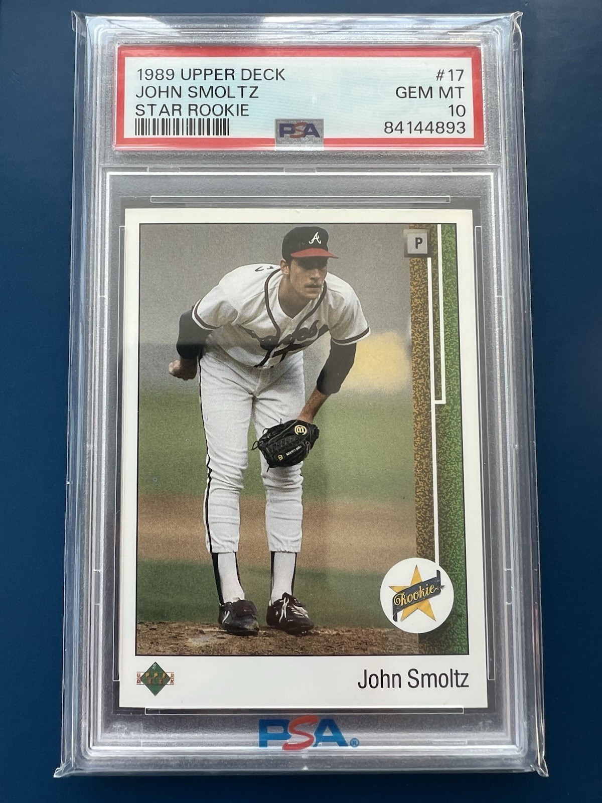 1989 UPPER DECK STAR ROOKIE RC #17 JOHN SMOLTZ PSA 10 ATLANTA BRAVES ⚾️⚾️⚾️