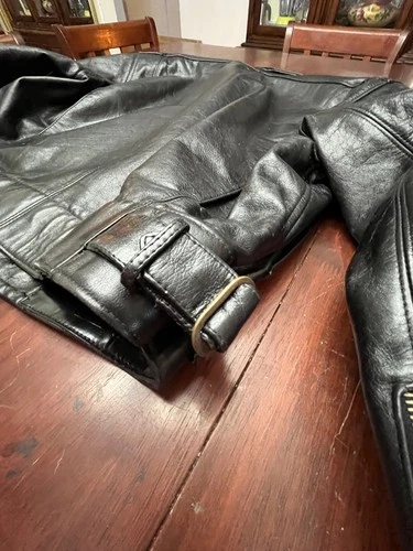VINTAGE LA MATTA MENS ITALIAN LEATHER JACKET~US L ~ITALY SZ 50~EXCELLENT SHAPE image 24