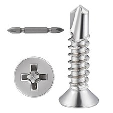 Wensilon  400pcs  8 3/4  for Sheet Metal Self-Tapping Screws 410 8X3/4, Silver