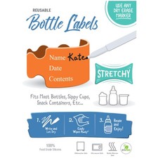Reusable Baby Bottle Bands with Marker - Set of 6