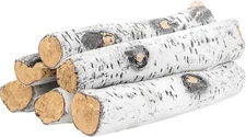 Skyflame 6 Piece Set of Gas Fireplace Logs, Large White Birch Ceramic Logs... 