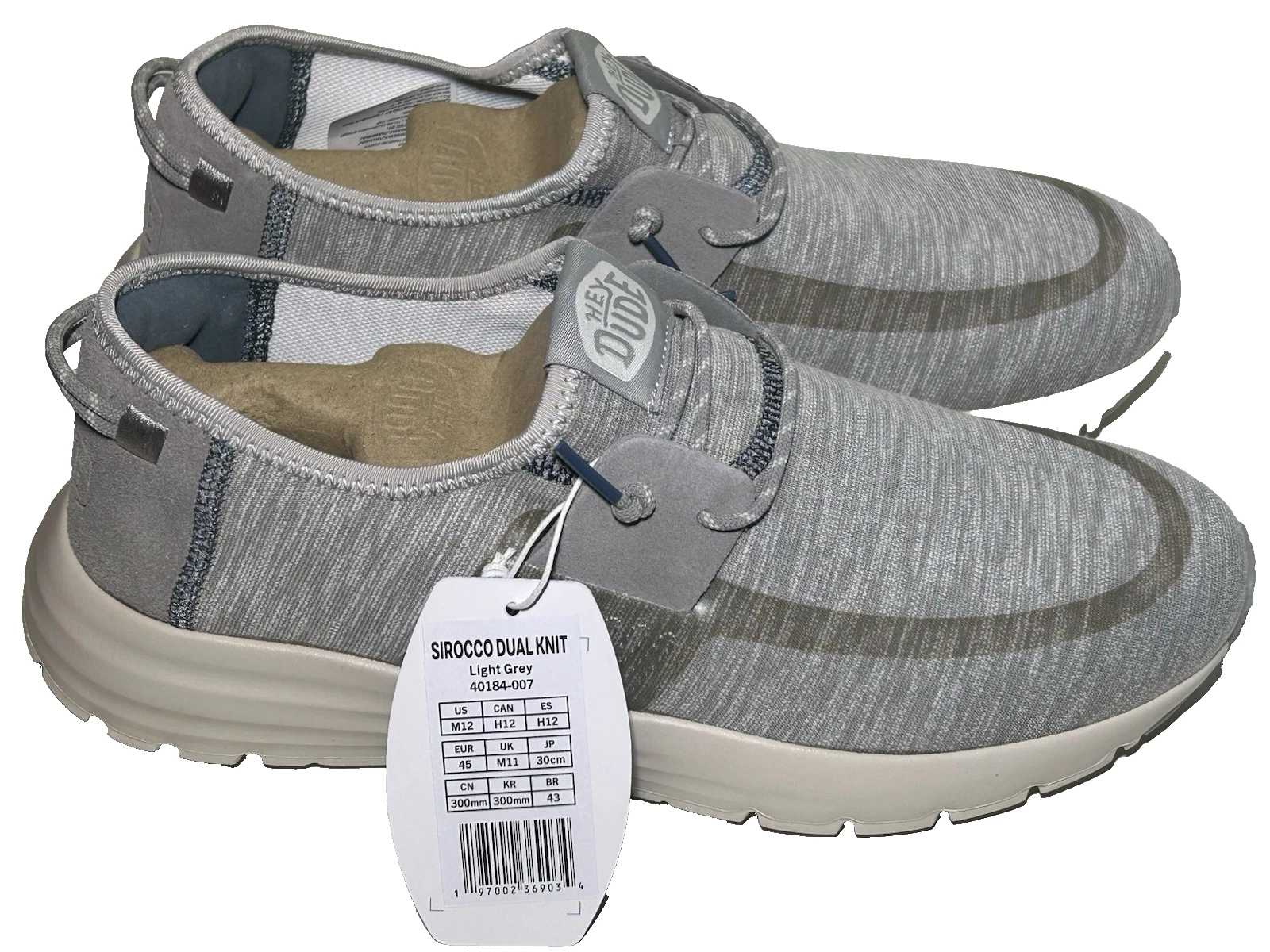 HEYDUDE Sirocco Dual Knit Light Grey Mens Size 12 Comfort Shoes Slip On Loafer
Opens in a new window