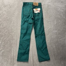 VTG 80s Levi  s Student Saddleman Corduroy Boot Cut Jeans Pants Green 26x33 NEW