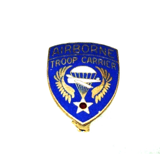 Original Pinback Ww2 Aaf Airborne Troop Carrier Di Crest Badge, Nhm